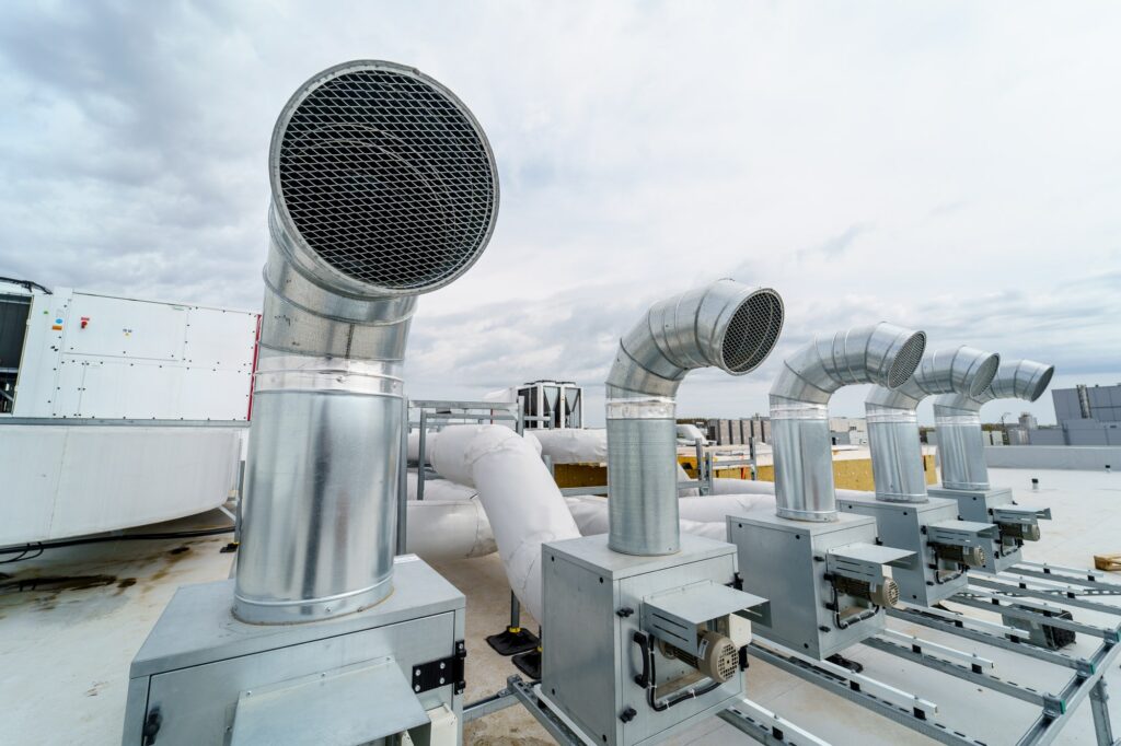 The air conditioning and ventilation system of a large industrial building